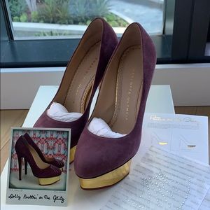 Charlotte Olympia Suede Dolly Heels